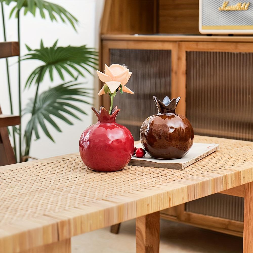 [Ceramic Pomegranate Vase] 12.7cm Contemporary Ceramic Pomegranate Vase - Decorative Piece for Your Home