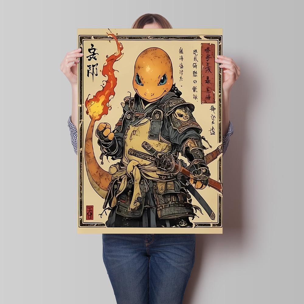 Japanese Classic Anime Pokemon Pikachu Retro Canvas Poster Prints Cartoon Picture Home Children's Room Decoration Holiday Gift
