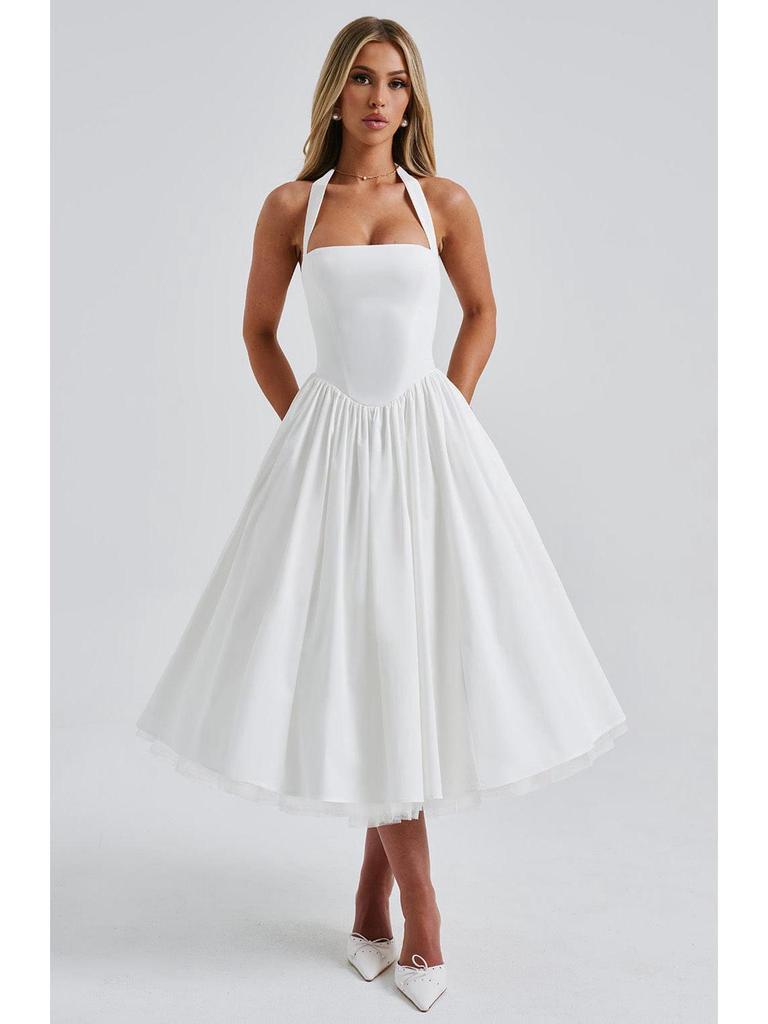 Damen-Abendkleid mit voluminösem Rock und Schnürung