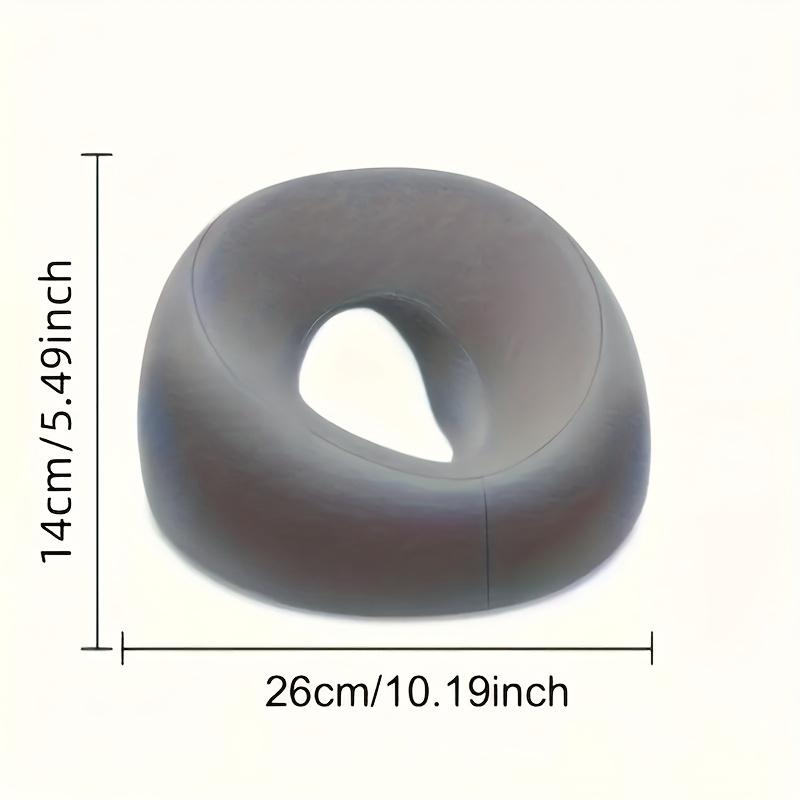 Spa Facial Pillow with O-Ring Opening, Gray Face Cushion for Massage Table,Adjustable Salon Bed Accessory for Eyebrow Lamination