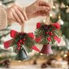 Creative Christmas Bell Pendant Retro Exquisite Christmas Jingle Bells Artificial Pine Crisp Sound Christmas Hanging Decorations