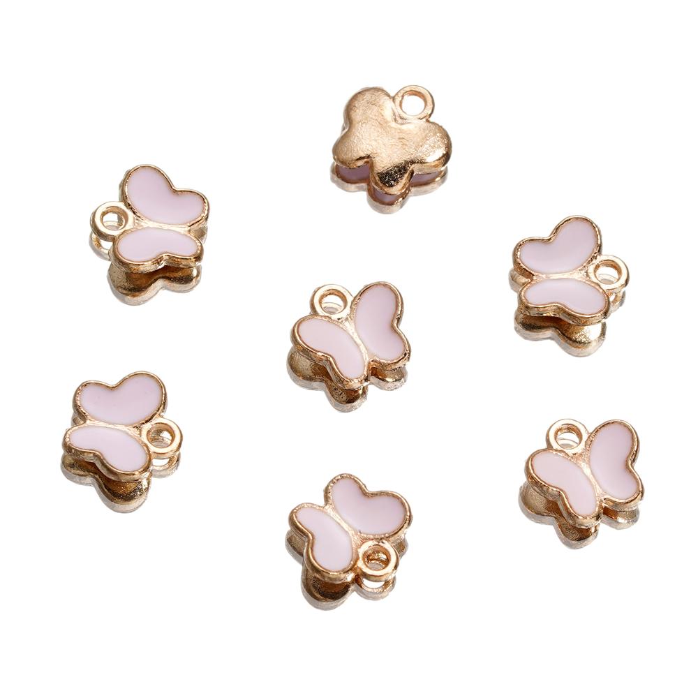 4Pcs/Lot 4 Styles Alloy Metal Drop Oil Butterfly Charms Animal Pendant For DIY Bracelet Necklace Jewelry Making Accessories
