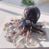 Natural Crystal Gravel Octopus Statue Dropper Resin Reiki Stone Garden Statue Ornaments Office Tabletop Bar Decorative Fun Gift
