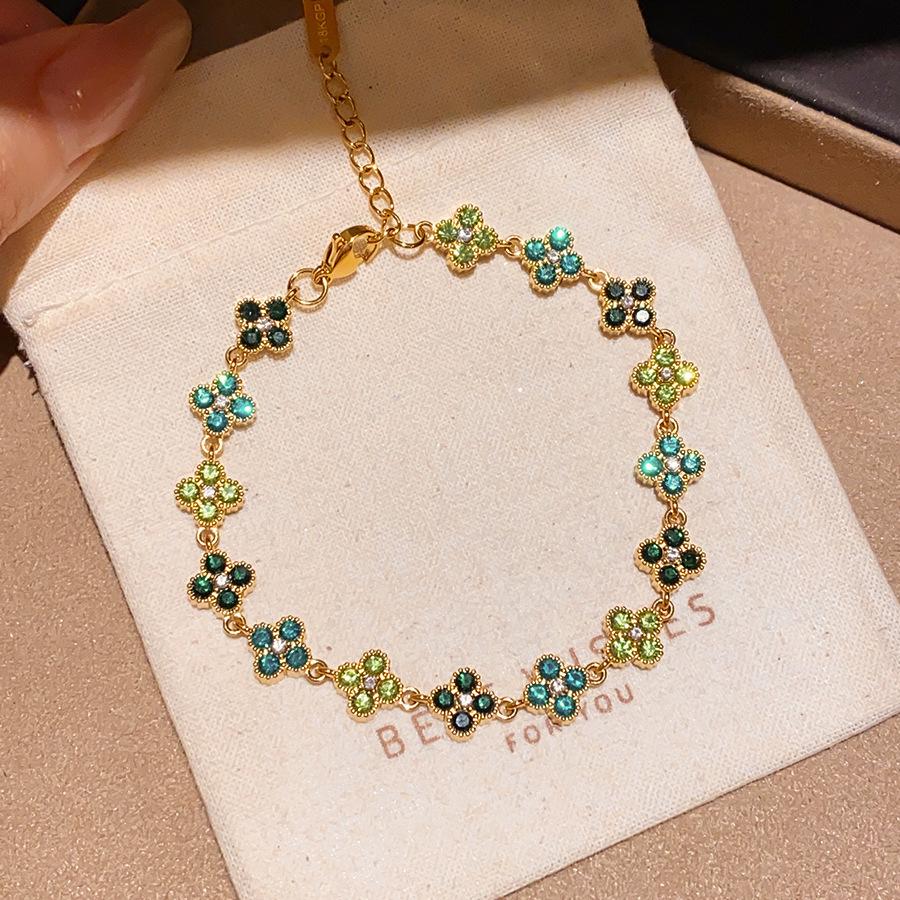 Emerald Fire Zircon Oval Bracelet: Summer Fresh, Versatile, Light Luxury Hand Jewelry