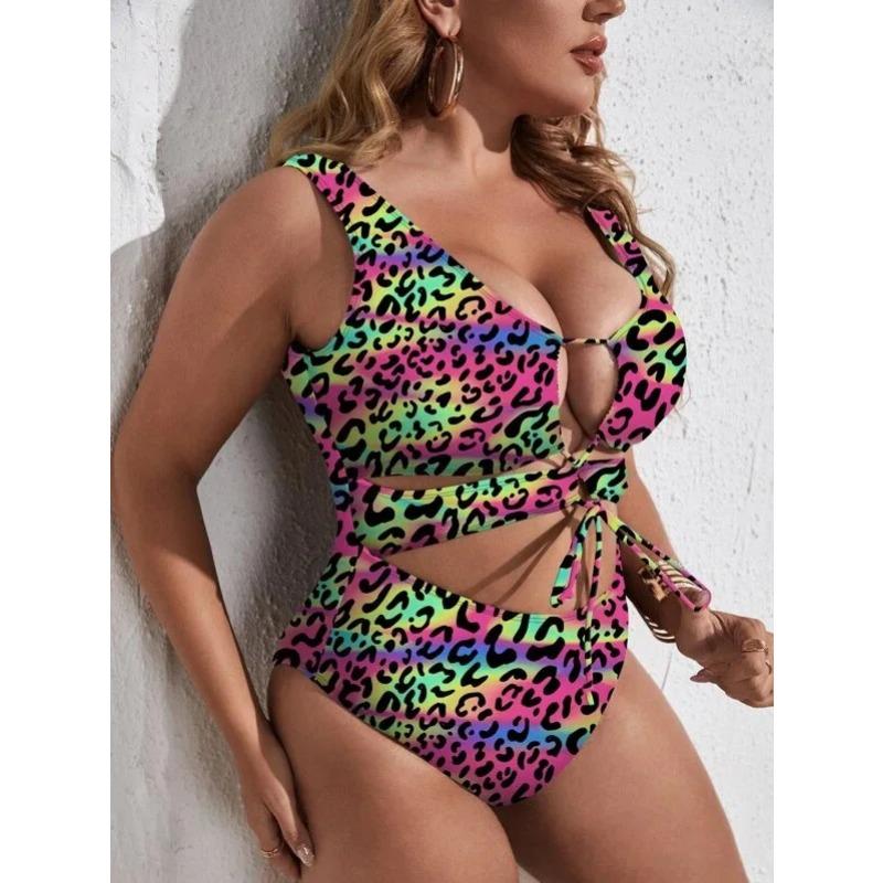 2025 Sexy Push UP Plus Size Swimwear Women Strapped Hollow Large One Piece Swimsuit Backless Beach Big Bathing Suit