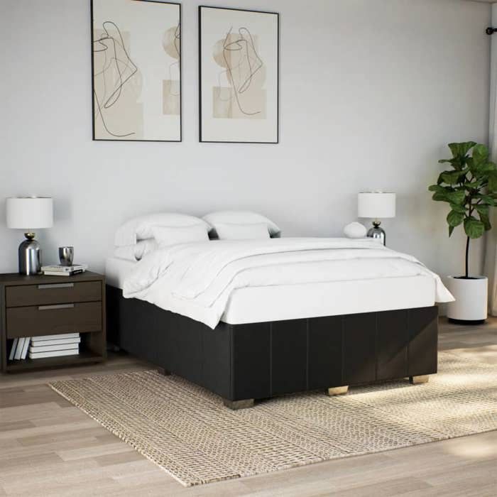 VidaXL Cadre de lit sans matelas noir 140x190 cm tissu 3284834