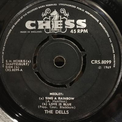 7inch Record DELLS - Medley: (a) Sing A Rainbow (b) Love CRS8099 Chess 1969 UK Soul/Funk Used