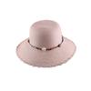 Spring and summer fashion lace edge dome straw hat women wide brim outdoor sun protection shade straw bucket hat