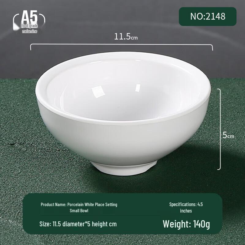 ManShou White Melamine Soup Bowl - 4.5 Inch