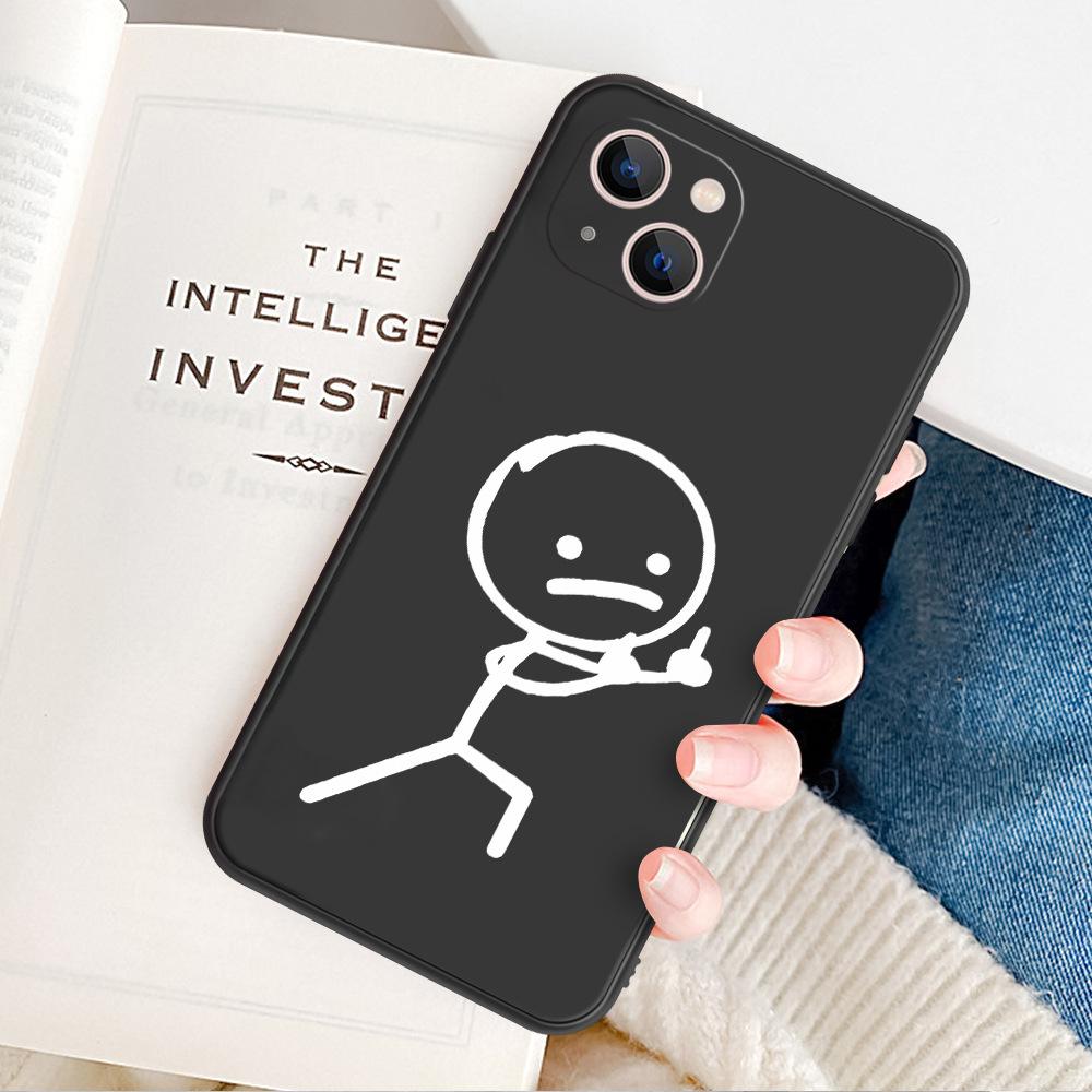 Explosive stickman anti-drop mobile phone case 16promax protective case 14 personality 13 mobile phone case Apple case 17