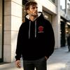 Men's Breathable Cotton Hoodie, 2D Graphic & Trendy Slogan Design, Casual Versatile for Daily Outdoor & Halloween Wear