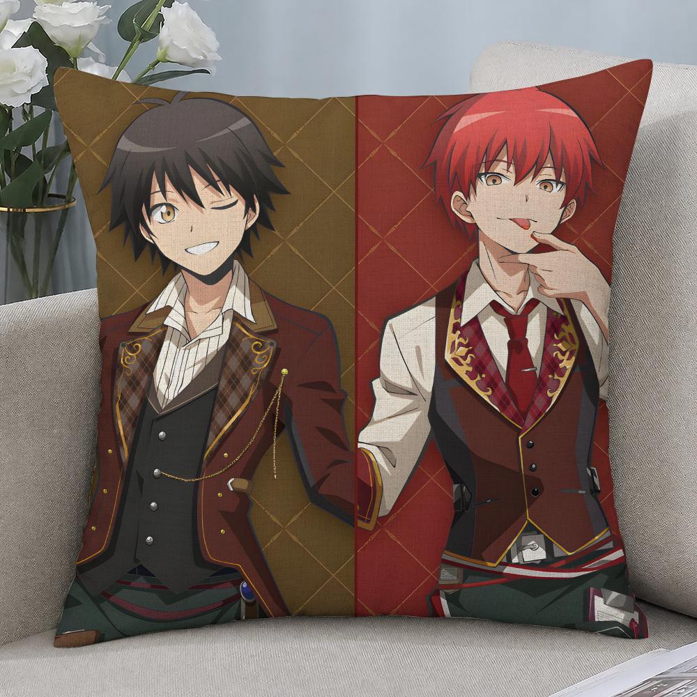 Anime Assassination Classroom Cushion Cover Cushion Covers Natural Linen Breathable Sofa Bedroom Decor Pillowcase