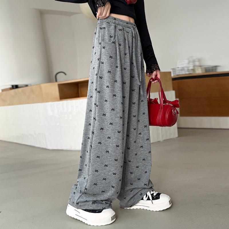 2025 Dziewczęce Elastyczne Dzianinowe Miękkie Codzienne Luźne Jesienne Spodnie