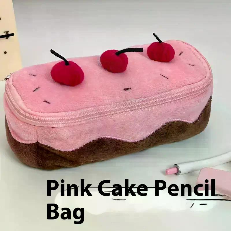 Plüsch Mäppchen Große Kapazität Kawaii Kirschkuchen Design Flauschig Niedlich Schulsachen Schreibwaren Organizer Beutel Halter Für Mädchen