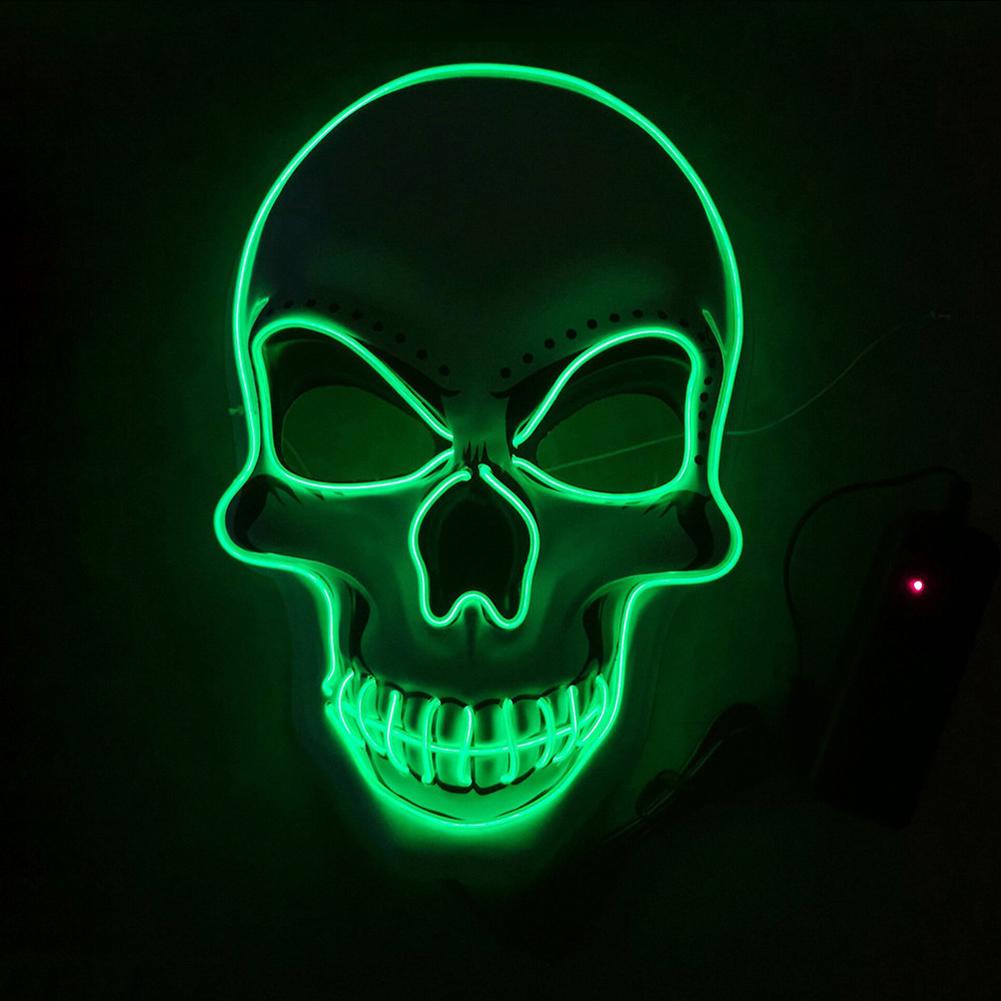 1 Stück Totenkopf LED Maske Maskerade Masken Neon Maske Licht Leuchten im Dunkeln Mascara Horror Maske Leuchtende Maske Halloween Party Maske
