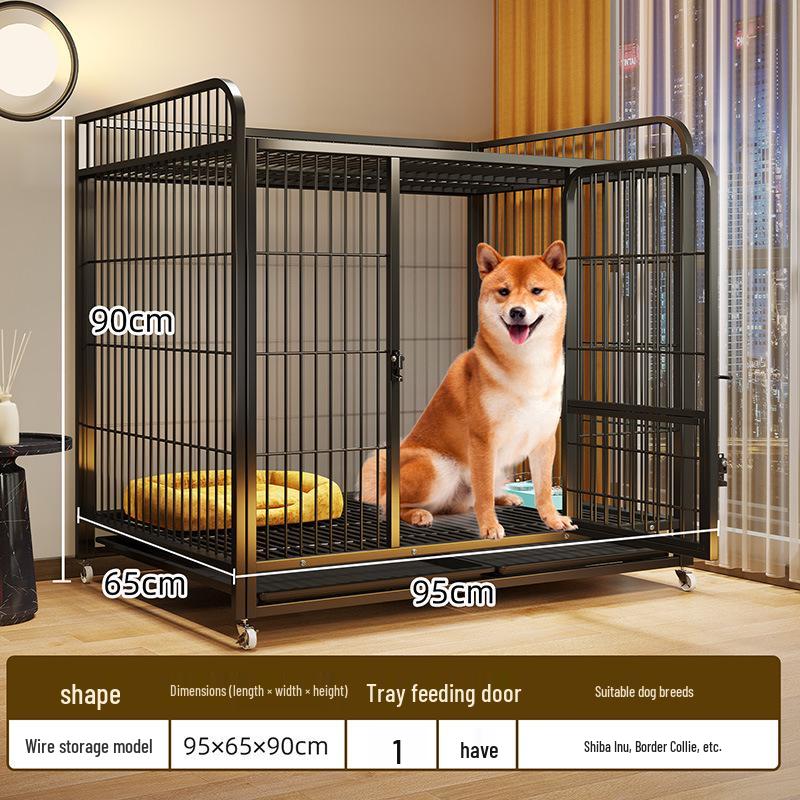 Heavy-Duty Iron Dog Cage for Medium and Large Dogs - Square Tube Design