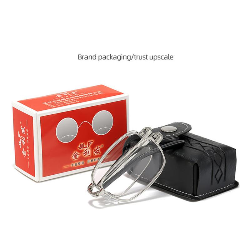 Retro Design Reading Glasses Men Women Folding Spectacles Spectacles Frame Silver Metal Folding Glasses +0.5+0.75+125+175+500+55