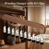 Solid Wood Hat Hooks Multifunctional Storage Hanger Space Saving Organizer For Home Closet Storage 10 Hooks