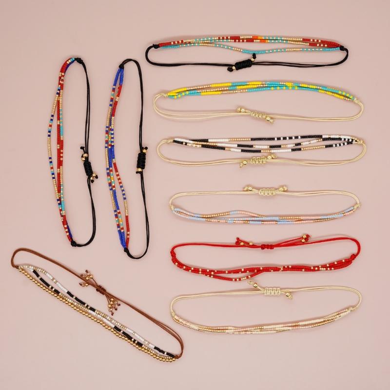 Trendy Handwoven Rice Bead Bracelet Adjustable Beaded Handchain for Casual or Formal Wear Handwoven Fashion Accessory