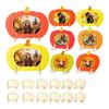 ABKP-Unfertige Holz-Kürbis-Fotorahmen(12er-Pack), DIY Herbst-Bildhalter mit Ständer - Für Thanksgiving-Dekoration