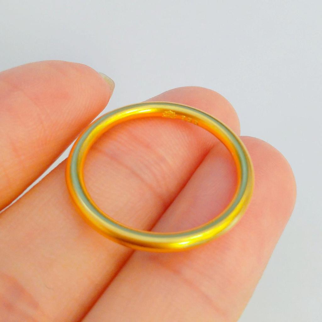 Lotus Heritage Gold-Plated Brass Bangle: 5mm Women's Solid Band Ring