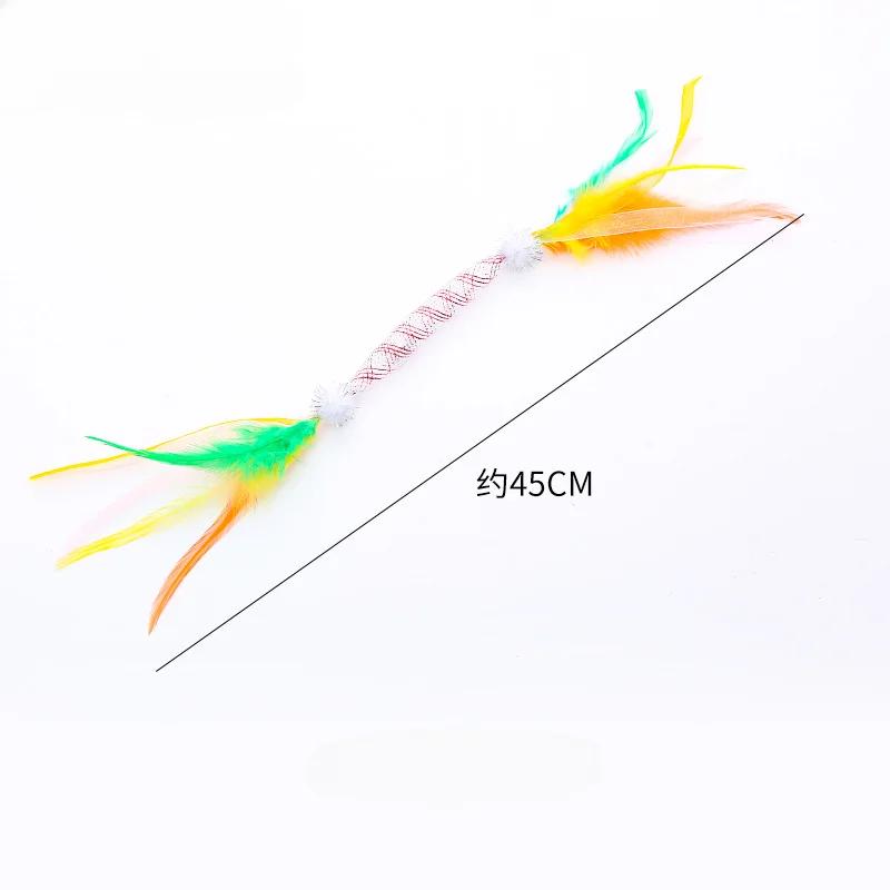 Cat Toys Colorful Hoses Feathers Cat Teasing Sticks Bite Resistant Interactive Toys And Fun For Cats Toys And Pet Supplies