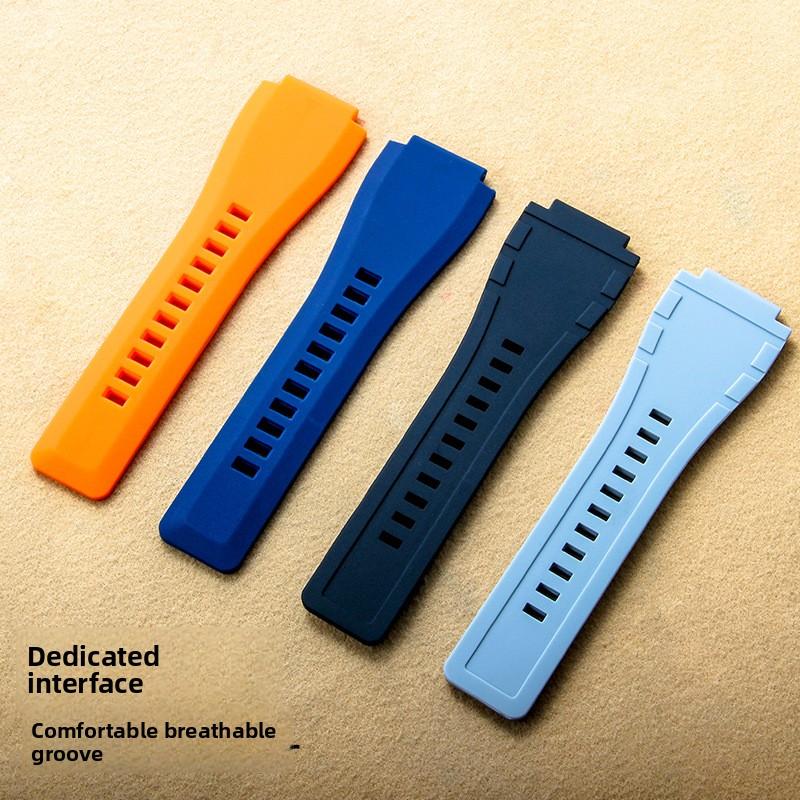 Pin Buckle Rubber Watch Strap for Men and Women Bell Ross BR01 24mm Waterproof Silicone Strap