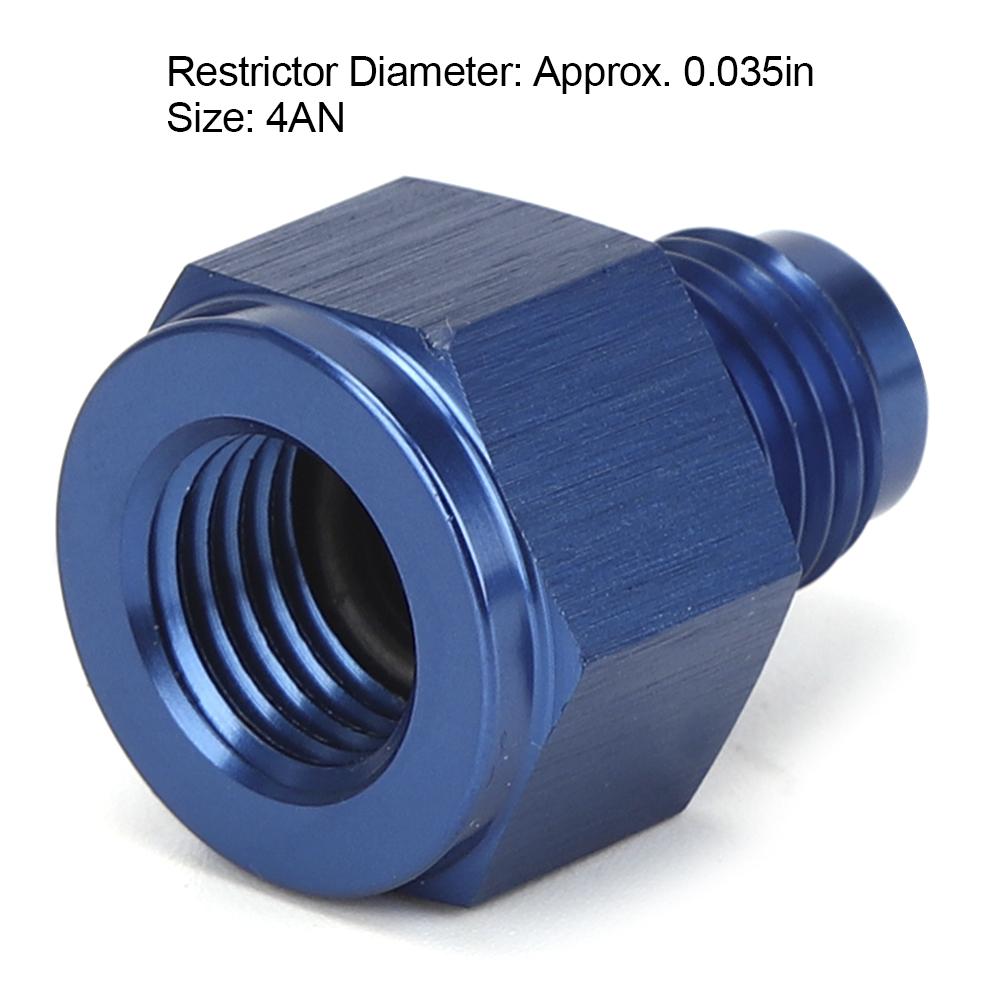 Metal 4AN Inline Oil Inlet Restrictor Straight Fitting 4AN Male to 4AN Female 0.035in