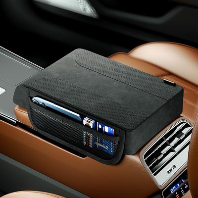 Car Armrest Cover With Storage Suede Memory Foam Heightened Pad Center Console Cushion Auto Interior Accessories Organizer Universal Fit