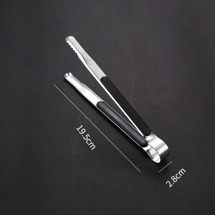 Stainless Steel Food Clip BBQ Steak Bread Salad Picnic Silicone Non-slip Handle Tong Party Portable Kitchen Cooking Baking Tools