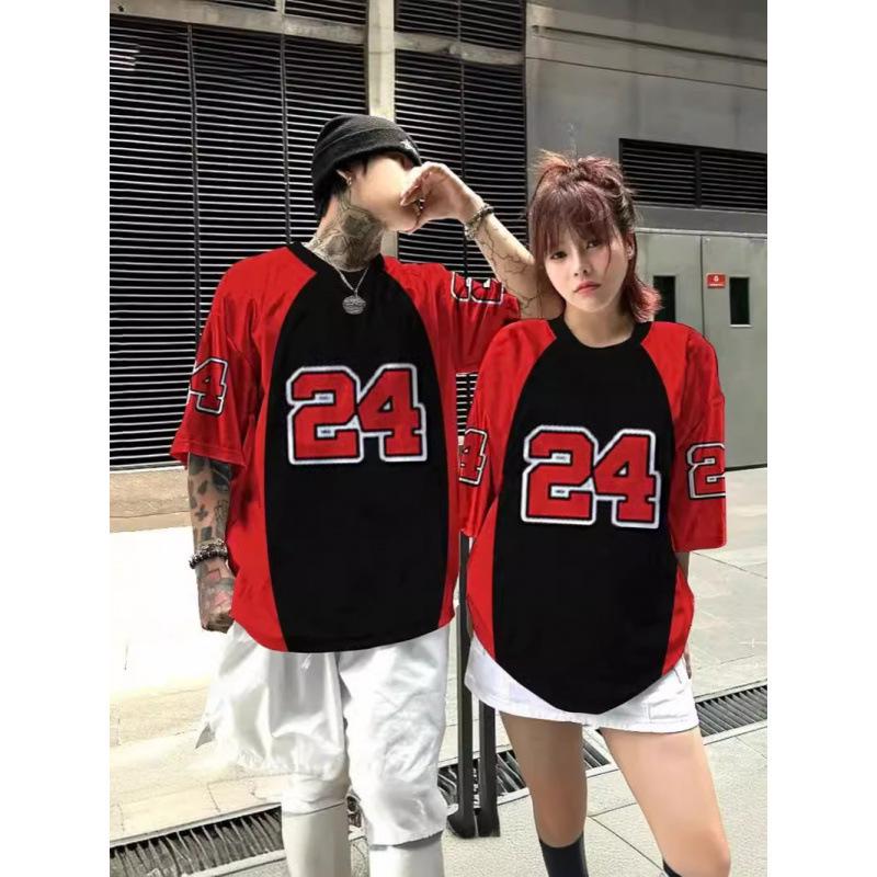 Unisex Casual Loose Fit American High Street Basketball Jersey T-shirt