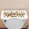 Creative Golden Flower Stickers Toilet Stickers Bathroom Door Wall Wallpaper Self Adhesive Decorative Washroom Vinyl Decals
