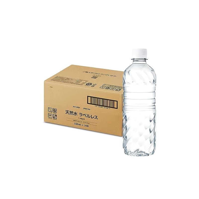 Amazon Natural Water, Label-Free, 500ml x 24 Bottles, Natural Water from Mt. Fuji, Vanadium-Containing, Mineral Water, PET Bottle, Shizuoka
