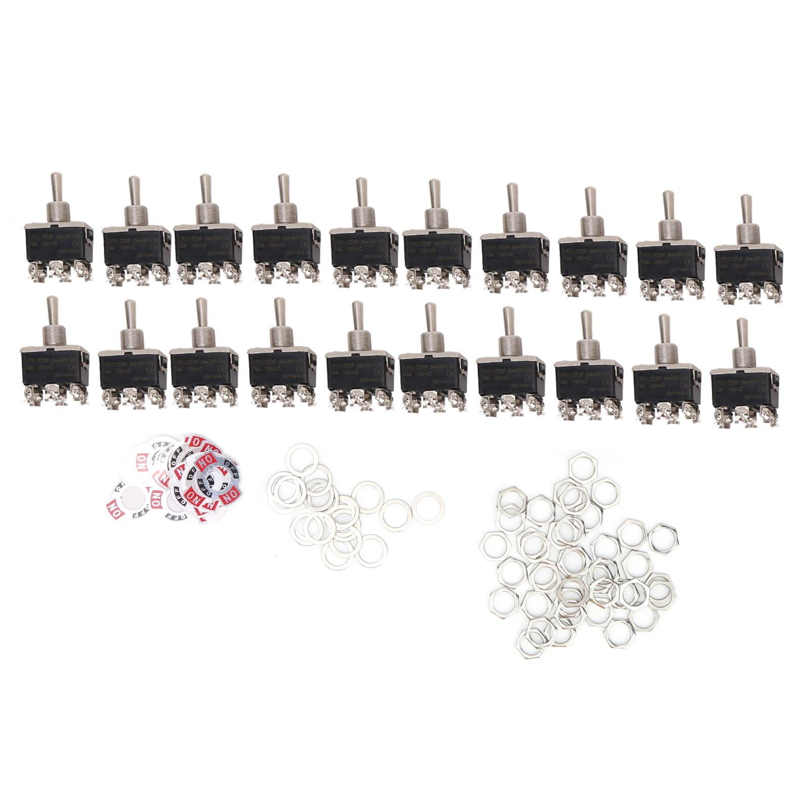 

20Pcs BERM Toggle Switch LED Light Rocker 3 Level 6 Pins On/Off/On 15A 250VAC