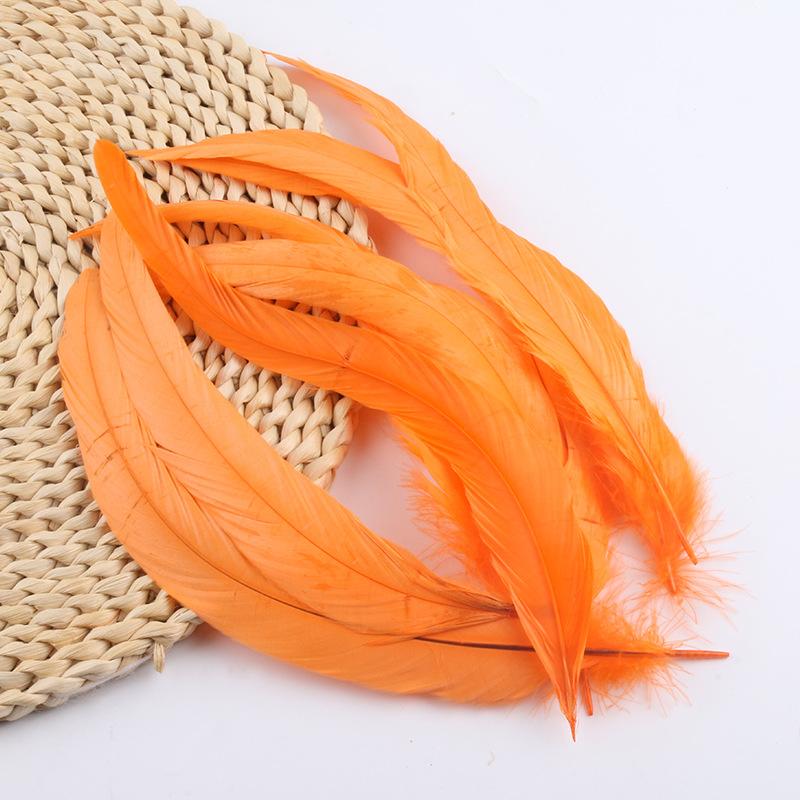 50Pcsdiy Handmade Feathers Long Feathers Off White Purple Tail Jewelry Accessories Mask Handicrafts Clothing Accessories