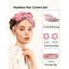 4pcs No-Heat Hair Curlers, Can Be Worn To Sleep Without Heating, Super Soft Ribbon Wrapped For Long Hair, Includes Hair Ties And Clips