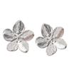 Stainless Steel Flower Stud Earrings: Elegant European & American Design for Women