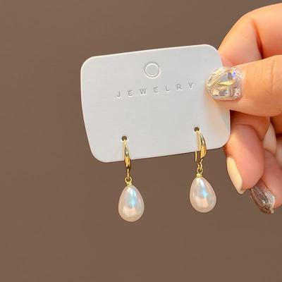 Japanese-Korean High-End Teardrop Pearl Earrings - Minimalist, Celebrity-Inspired