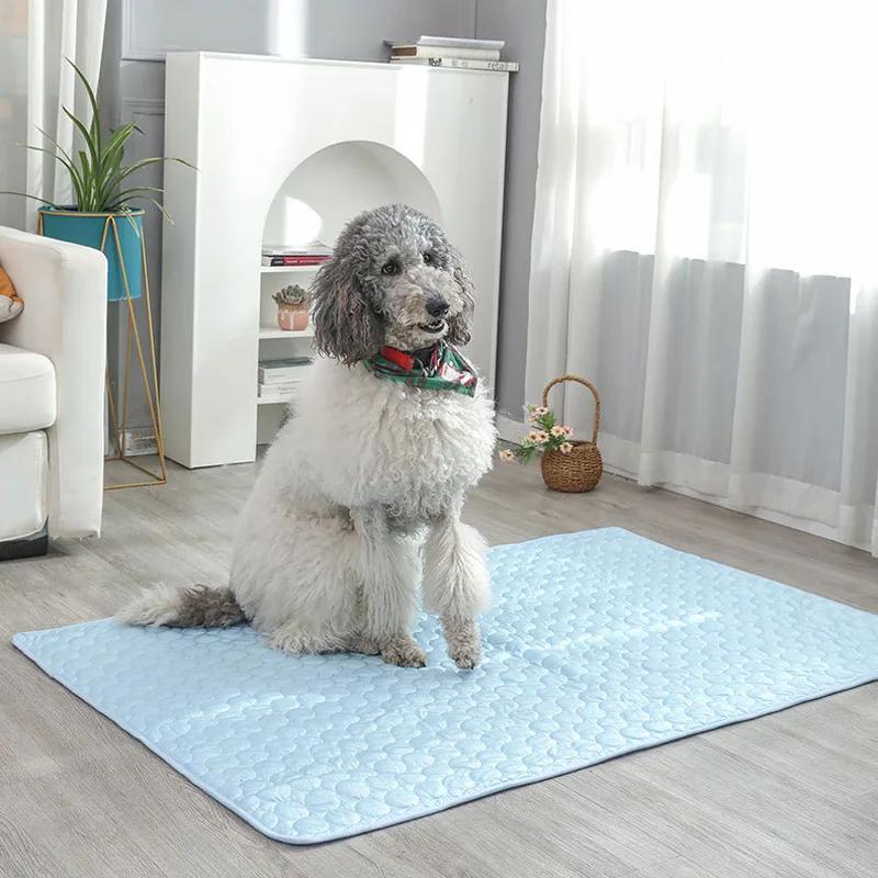 1Pc Ice Silk Pet Cooling Mat Summer Cool Sleeping Pad for Dogs Cats Breathable Sofa Floor Ice Pad Pet Cooling Supplies