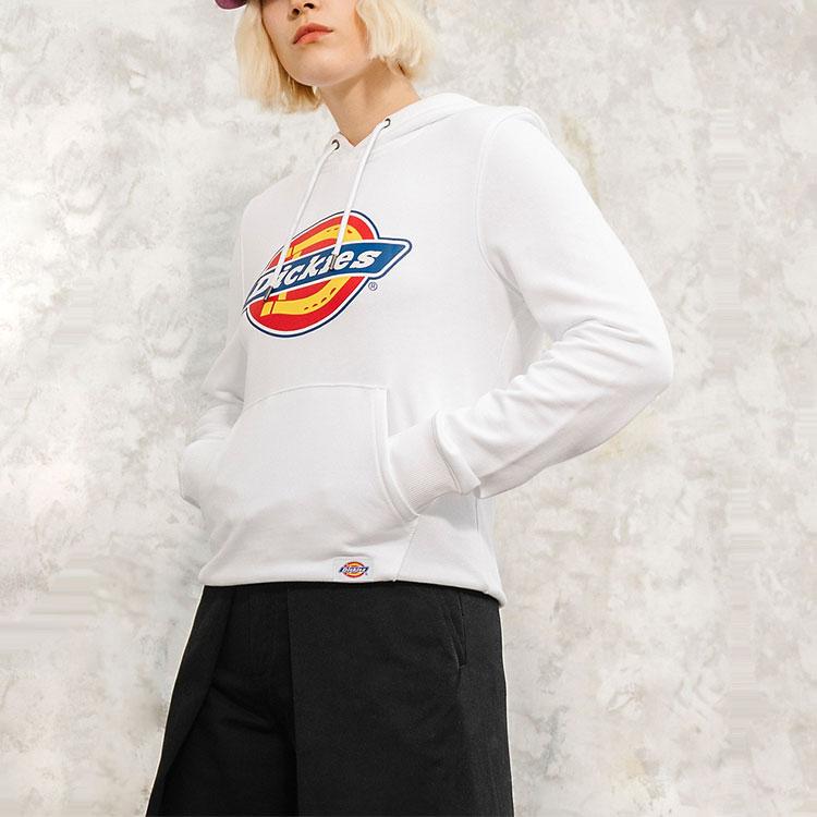 Dickies Large Logo Printed Hooded Sweatshirt Women sweatshirt White DK008809C4D
