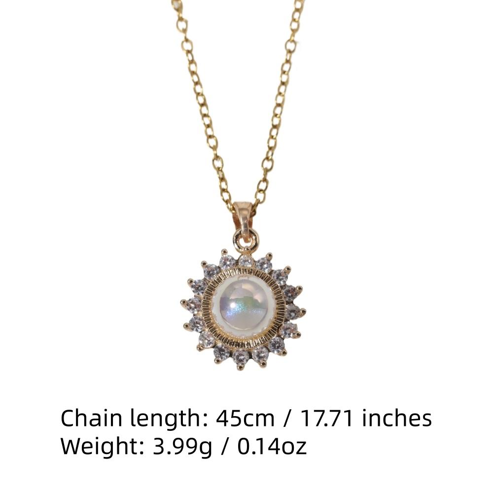 Fashion Imitation Pearl Flowers Pendant Necklaces for Women Zirconia Necklace Wedding Party Jewelry Accessories