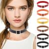 Necklace Punk Retro Faux Leather Buckle Choker Necklace for Dating
