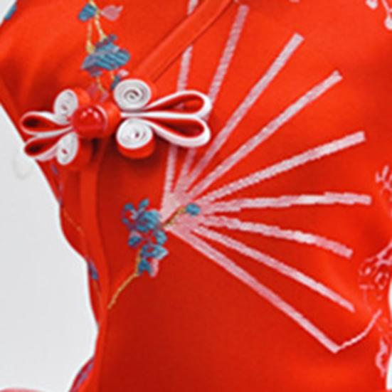 Haustier Tang Anzug Chinesischer Stil Verkleidung Hautfreundlich Haustierhunde Cheongsam Tüllkleid für Neujahr