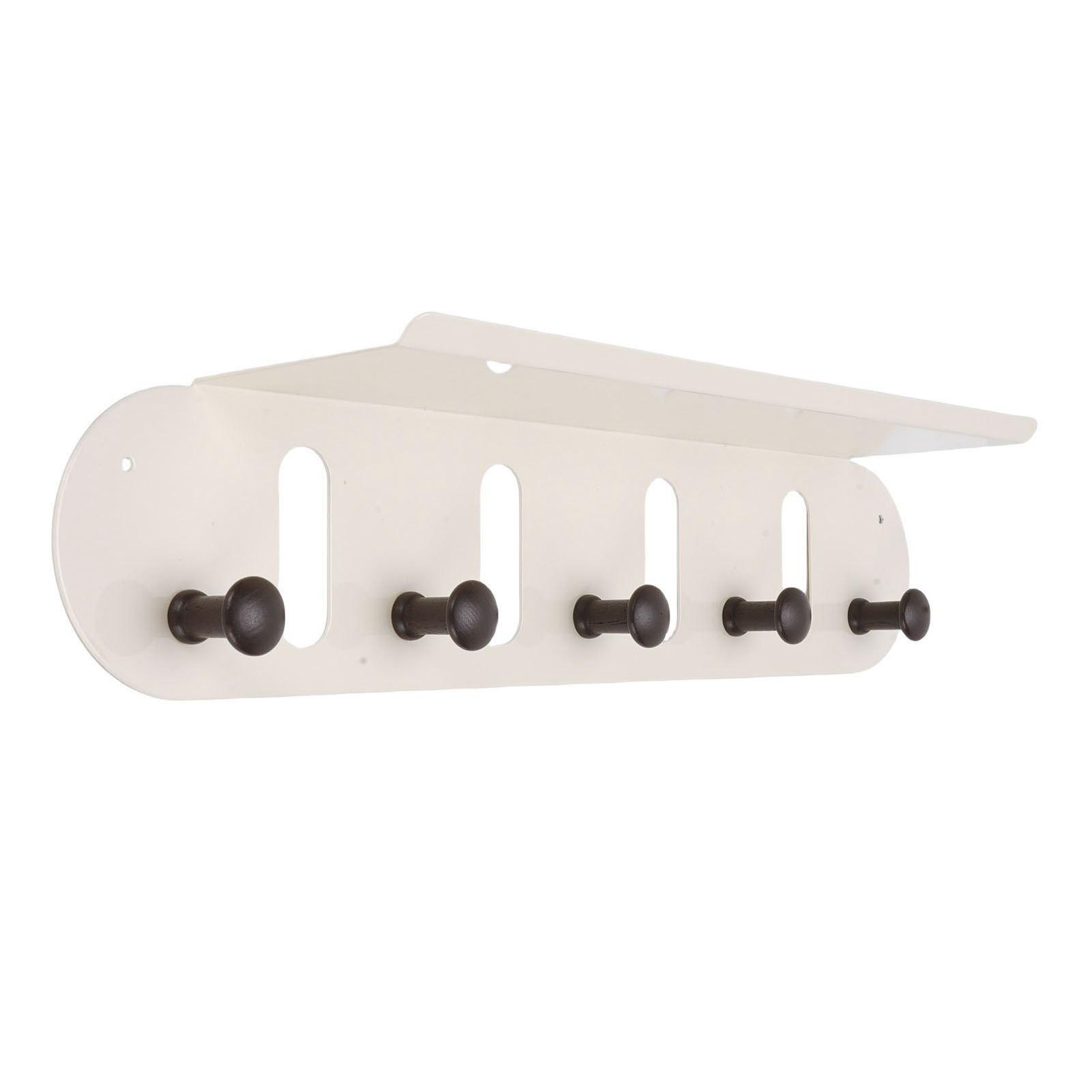 Entryway Shelf with Hooks Storage Living Room Bedroom Wall Mount for Coat Bag Hat Hanging
