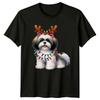 Shih Tzu Dog Christmas Holiday Unisex Unisex Unisex Graphic Tee