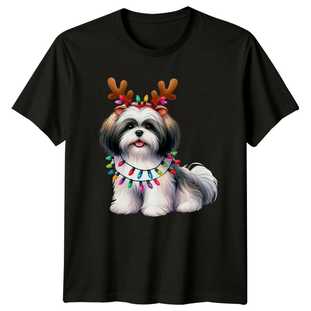 Shih Tzu Dog Christmas Holiday Unisex Unisex Unisex Graphic Tee