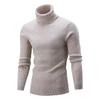 Men's Autumn/Winter 2025 High Neck Solid Color Cable Knit Sweater Pullover