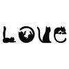 3D Acrylic Cat Cartoon Animal Mirror Wall Sticker - LOVE Design for Bedroom/TV Background