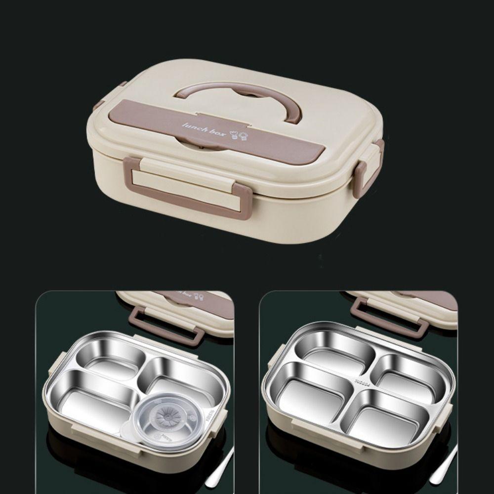 Stainless Steel Insulated Lunch Box Leak-Proof Large Capacity Food Storage Box Sealed Compartment Food Container Office Worker
