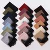 Pearl Chiffon Lace Edge Scarf Eyelash Black Lace Islamic Shawl Wrap Soft Long Hijab  Daily Wear